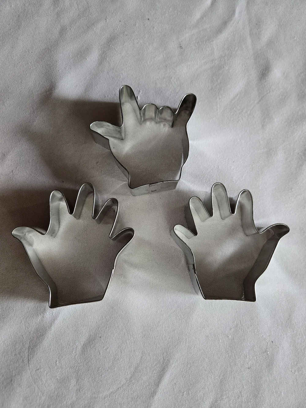 Stainless Steel Hand-Shaped Cookie Cutter Set of 3